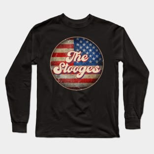 American Flag Personalized Stooges Proud Name Birthday Long Sleeve T-Shirt